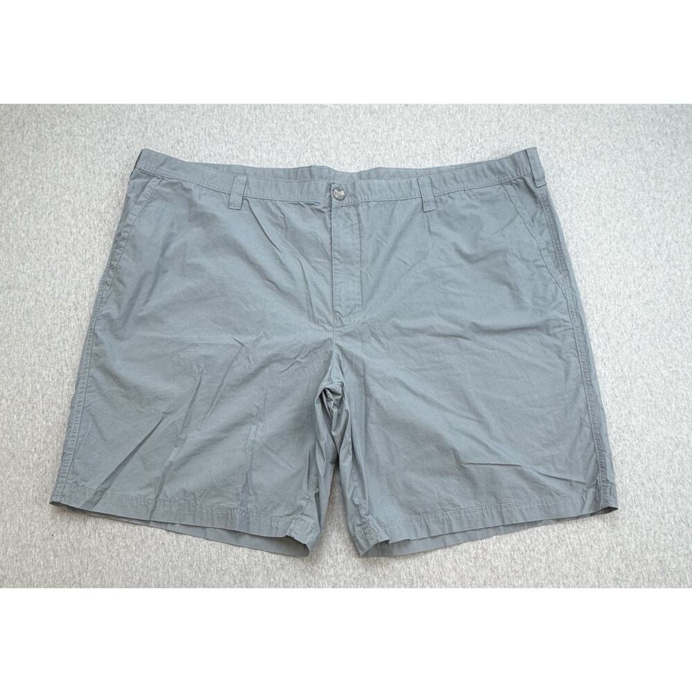 Columbia Shorts Mens 50W Gray 100% Cotton Classic Chino Flat Front 10" Inseam